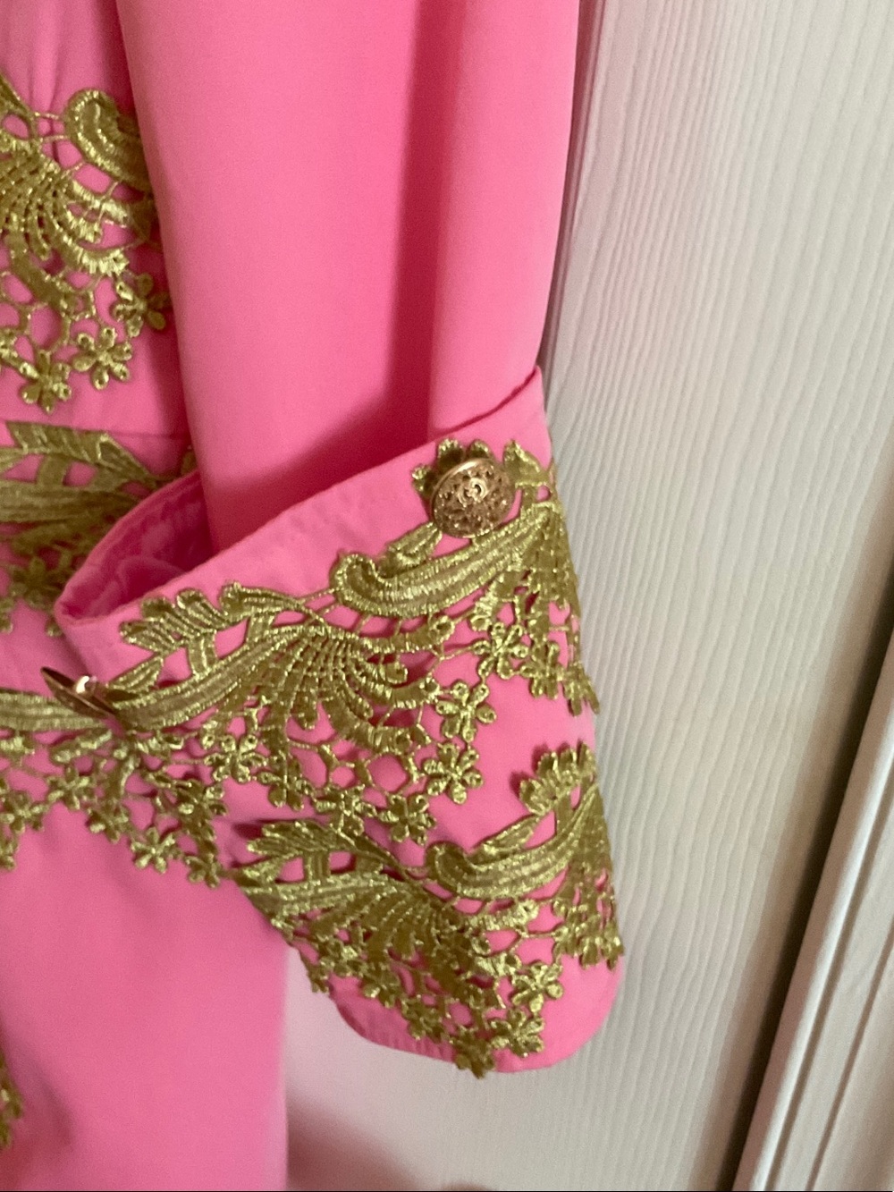 Pink Jacket with Gold Embroidered Trim - Picture 2 of 5